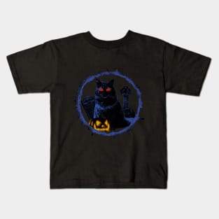 spooky halloween cat t-shirts Kids T-Shirt